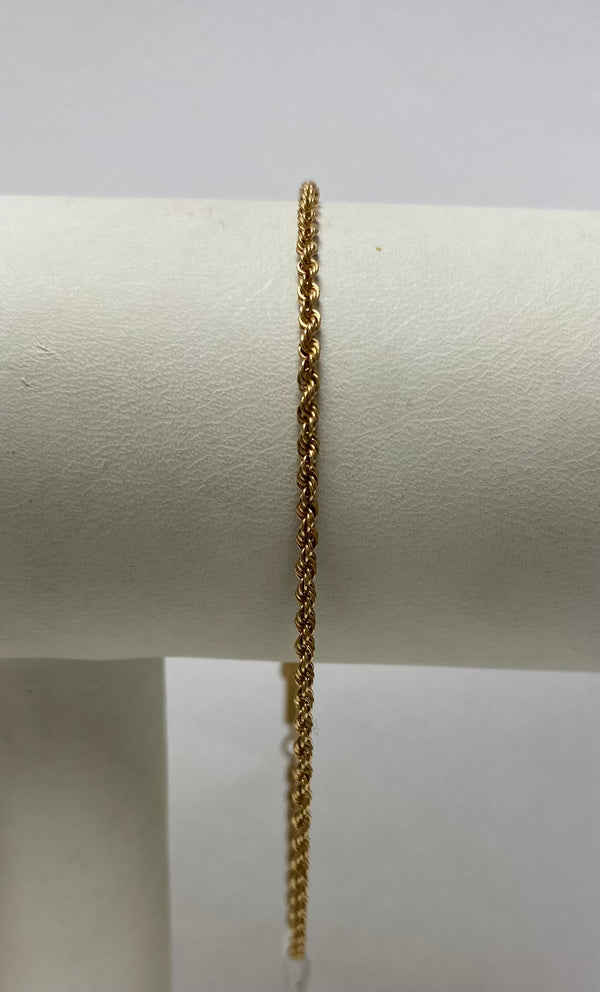 yellow gold rope bracelet