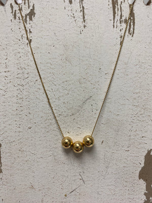 14 k chain with 3 gold balls