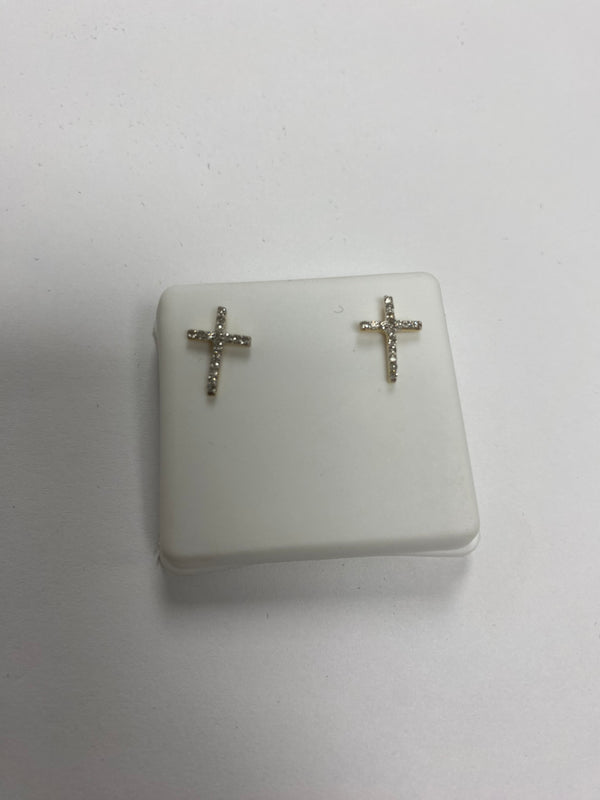 1/8 ctw diamond cross earrings