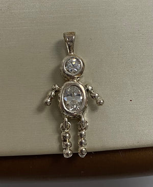 sterling silver brat charm clear stone