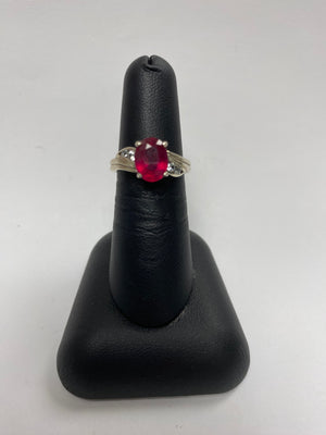 sterling silver ring with ruby