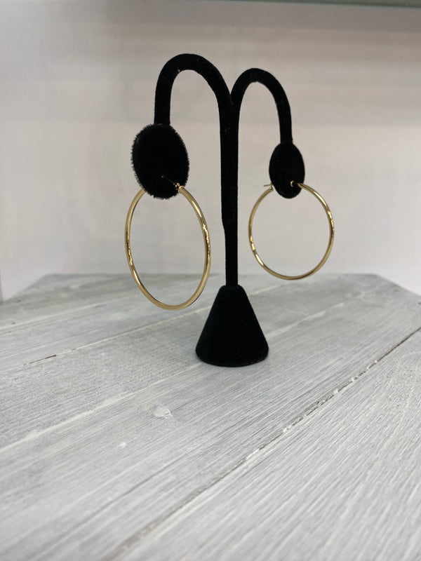 10K Yellow Gold 44 mm hoops