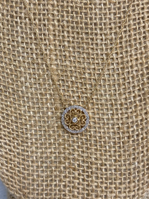 10 K Yellow Gold .18 CTW Diamond Necklace