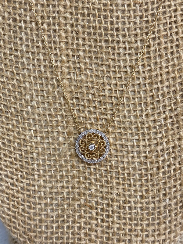 10 K Yellow Gold .18 CTW Diamond Necklace
