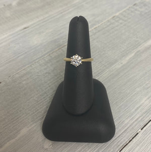 1ct round lab grow diamond solitaire in yellow gold setting